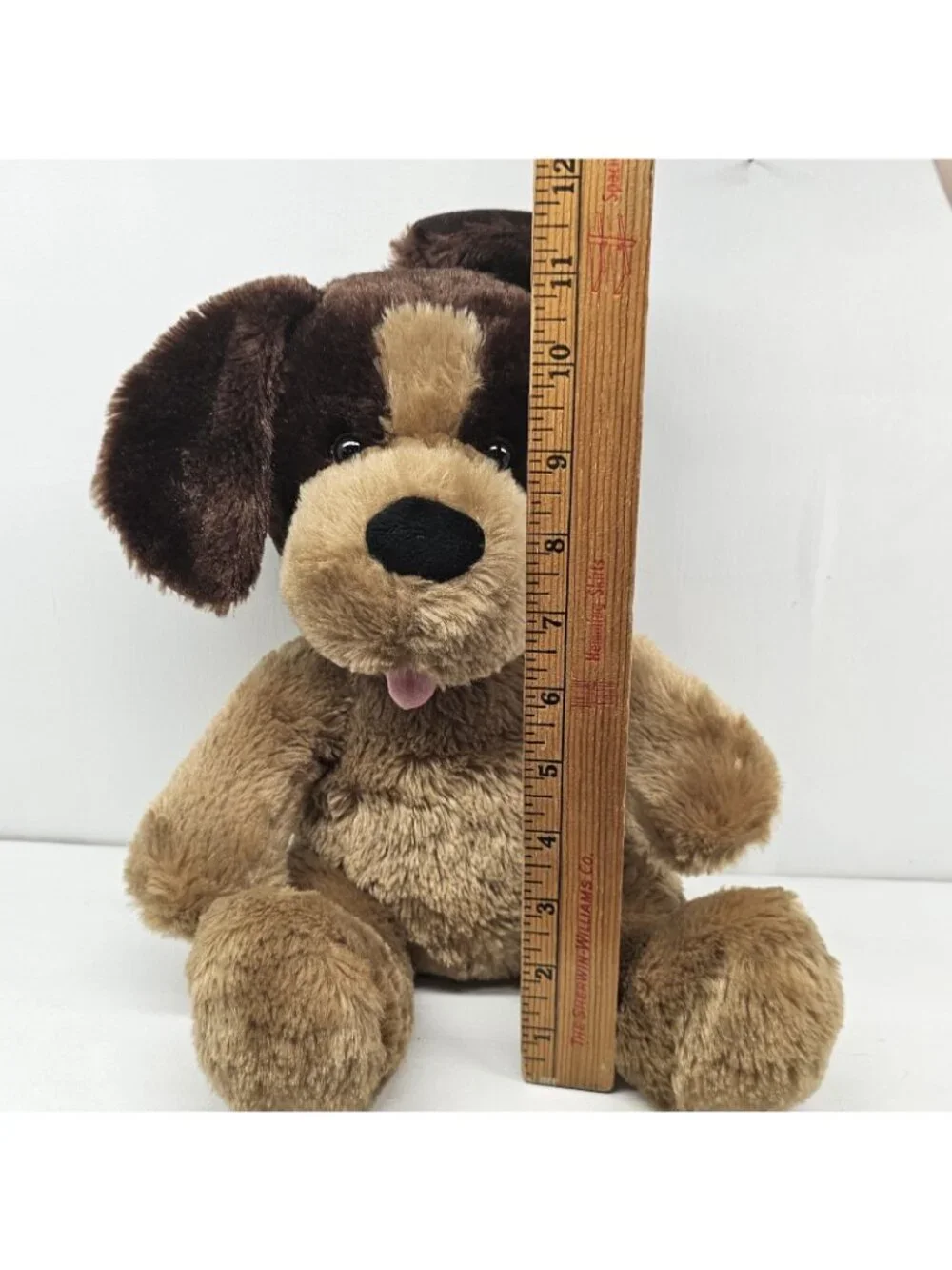 Build a Bear BAB Brown Tan Puppy Dog Plush Stuffed Two Tone Soft Sits Tongue